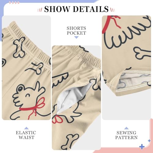 Doodle Puppy Boys Pants Boys Athletic Pants Long Pant for Boy with Pockets Wide-Leg Size 6-14Y4