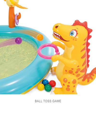 Image of Family playcenter for Kids to Fun and Enjoyment in Backyard, Having Inflatable Toys and Games with Multiple Designs (Dinoland playcenter + HT-196 Electric Pump)
