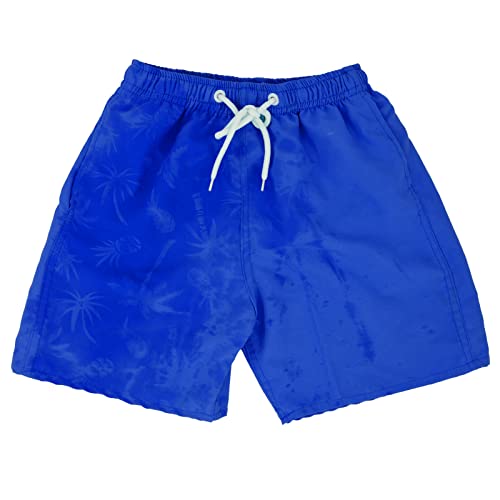 Boys' Surfing Boardshorts - 500 Offshore Green And Blue OLAIAN