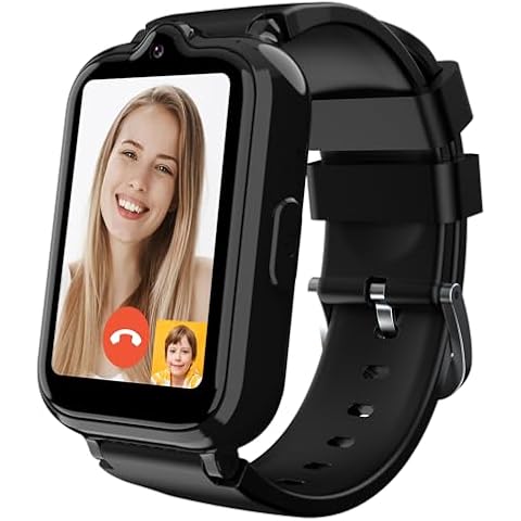 Phyulls 4G Kids Smart Watch with GPS Tracker & Video Calling Kids Cell Phone Watch for Boys Age 5-12, SOS Call Video Voice Chat Camera Alarm Clock Pedometer GPS Tracker Watch for Kids Cover