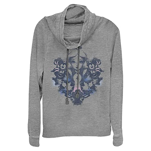 Review de Rorschach Top cinco. 20 Disney Wonderland Alice Rorschach - Camiseta de Punto de Manga Larga para Mujer, Brezo Gris, L