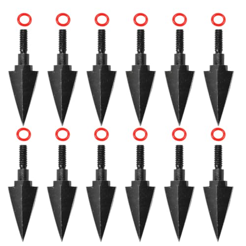 SOPOGER 12pcs Traditional Archery Broadheads - 100/125 Grain Turkey Broadheads Arrow Tips Carbon Steel Field Tips Hunting Arrowheads for Recurve Compound and Crossbow (100grain Swallow-Tailed)