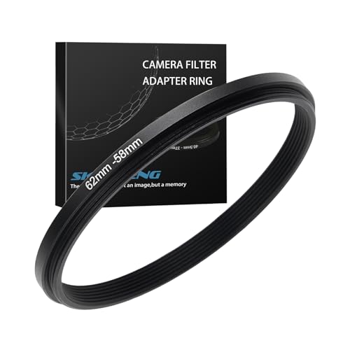 62mm to 58mm Step Down Ring Filter Adapter Metal Ring Step Down Rings Adapter Filter Compatible with All 58mm UV,CPL,ND,Lens Hood,Threaded Lens ect (62mm to 58mm)