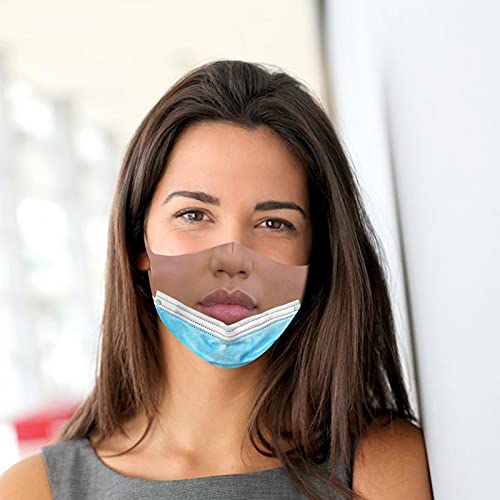 lifcasual Capa para o rosto impressa com expressão engraçada capa para a boca de algodão reutilizáve