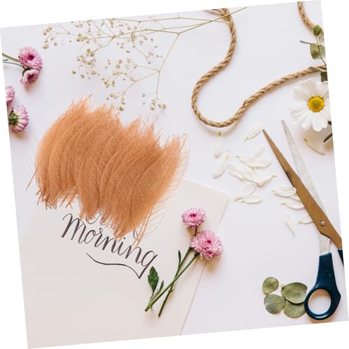 50 hojas esqueleto de caucho natural marrón para manualidades miniatura 4