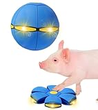 OOXYG Pig Toy - Toy for Pigs, Interactive Pig Flying Saucer Disc Ball Toys with 6 Lights for Mini Pigs, Enrichment Play for Pet Pigs Supplies Enjoyment and Fun
