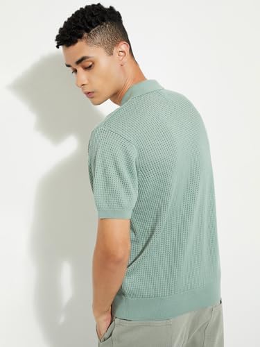 Image of Max Men Cotton URB N Knit Oversized Polo T-Shirt