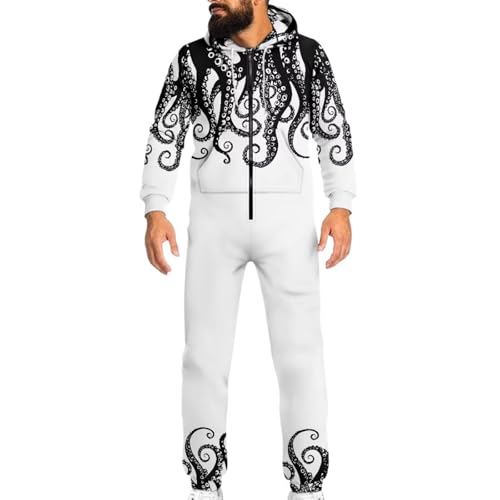 Amazon.com: Coloranimal Black Octopus Onesie Jumpsuits for Unisex