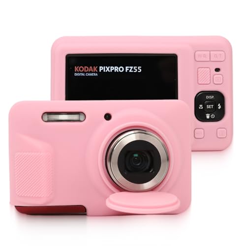 Funda silicona rosa para cámara Kodak Pixpro FZ55 miniatura 1