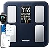 Masmssm Balance Connectée Pèse-Personne, Balance Connectée Impédancemètre 8-en-1 Grand VA Écran, 22 Indicateurs dont Fréquence Cardiaque, IMC, Graisse Corporelle Pour iOS & Android, Max. 180kg