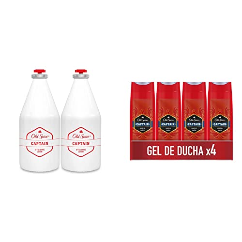Old Spice Captain gel de ducha champú pack de 4 para la rutina de frescor diario masculino
