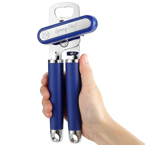 Image of Spring Chef Stainless Steel Manual Can Opener w /Soft Grip Handle, Sapphire