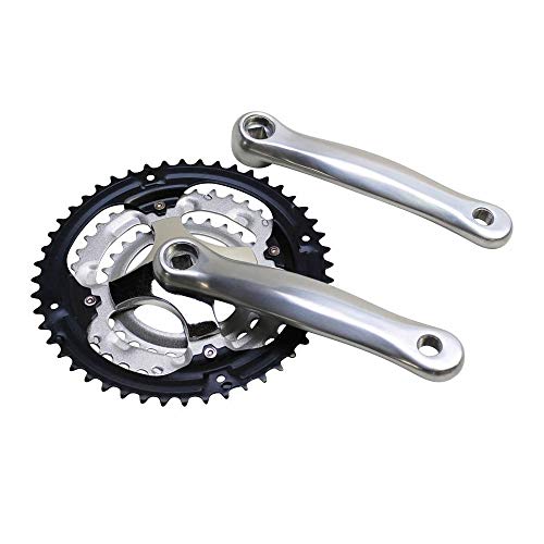 Pédalier VTT 7-8v P2R alu argent 170mm 48-38-28 pour boîtier de 118mm