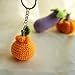 Handmade Crochet Cute Sumo Orange Tangerine Mandarin Keychain Key Ring Bag Charm