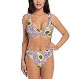 Matériau de qualité : notre joli ensemble de bikini Avocado No.1184 pour femme, fabriqué à partir de 86 % polyester et 14 % élasthanne, offre un ajustement extensible, à séchage rapide et confortable.