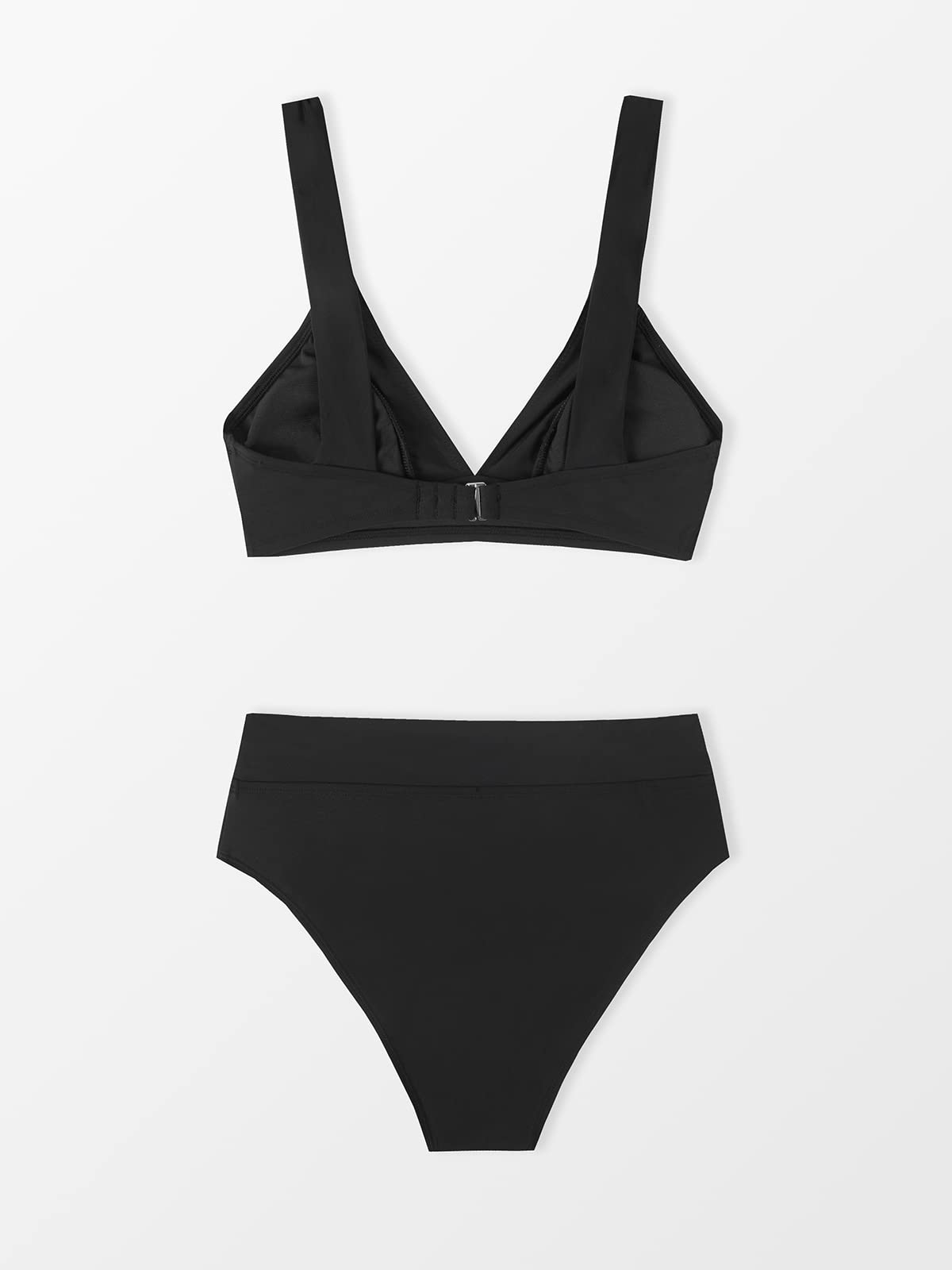 CUPSHE Damen Bikini Set V Ausschnitt High Waist Breite Träger Bademode Zweiteiliger Badeanzug Swimsuit