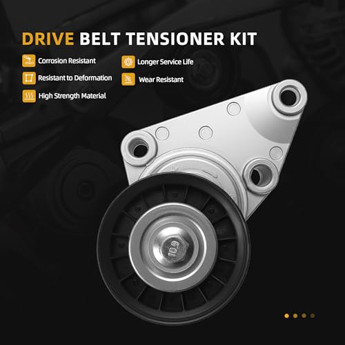 Image of Belt Tensioner Serpentine Belt Idler Pulley Kit for Cadillac 2003-2006, for Chevy 2002-2007, for GMC 2002-2007#OE 39083 12609719 12555609 12626222