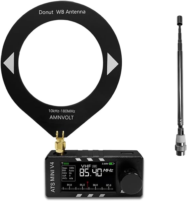 Upgraded ATS MINI V4B Radios with Plastic Casing, SI4732 Pocket Shortwave Radio, Portable AM/FM/LSB/USB Full Band Receiver, with Built-in Headphone Amplifier, Speaker and Hi-Z