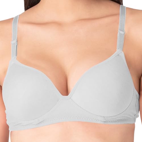 Image of Komli - Heavily Padded Push-Up Bra - Cotton Rich - Balconette - 3 /4th Coverage, Seamless, Wireless, Multiway Straps - T-Shirt Bra