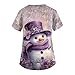 Christmas Nursing Tops Short Sleeve Plus Size Shirt Women Fashion Ball Gown V Neck Light Polo for Womens Purple M