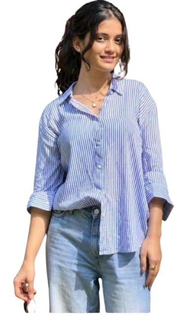 dpl groups Girls Striped Women Cotton Shirt Long Sleeve Casual Wear Party Outfit-picture-50