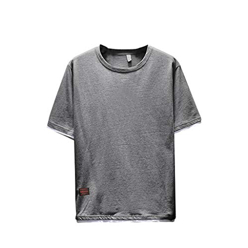 T-shirt gris homme à manches courtes uni pour un style basique au quotidien