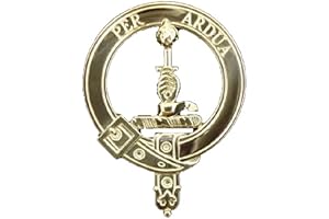 MacIntyre Clan Crest Badge in Sterling Silver or Gold with Motto