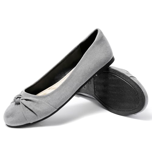 Image of Veittes Women's Wide Width Flat Shoes, Dressy Round Toe Slip On, Soft Comfortable Office Work Daily Walking Ballet Flats.