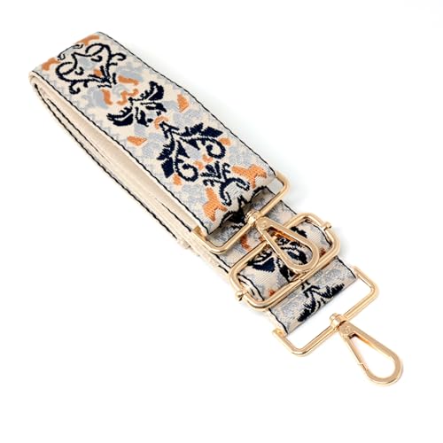 yueton 1Pack Boho Embroidered Bag Shoulder Strap Ethnic Style Crossbody Bag Shoulder Belt Fashion Unique Shoulder Strap for Handbag Canvas Bag