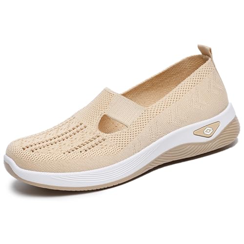 Women’s Slip-On Walking Shoes – Lightweight Mesh Breathable Shoes for Women, Non-Slip & Easy to Wear, Perfect for Work, Travel & Everyday Walking