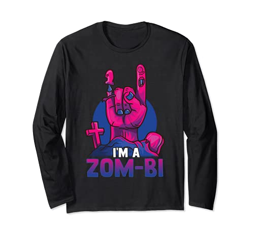 Halloween Bisexual Costume LGBT Skeleton Hand I Am A Zom-Bi Manga Larga