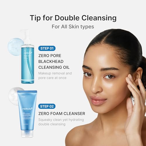 Image of medicube Cleansing Oil Zero Pore Blackhead | Makeup Remover for all skin types, Daily Moisture Facial Cleanser, Low-Irritation | Korean Skin Care (205ml / 6.93 fl.oz) (Pack of 2)