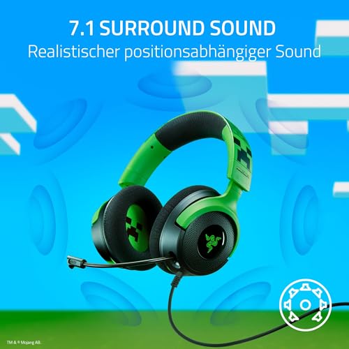 Razer Kraken V4 X Minecraft Edition - Kabelgebundenes USB-PC-Gaming-Headset (Triforce 40mm-Treiber, ausziehbares Nierenmikrofon… – Ansicht 5