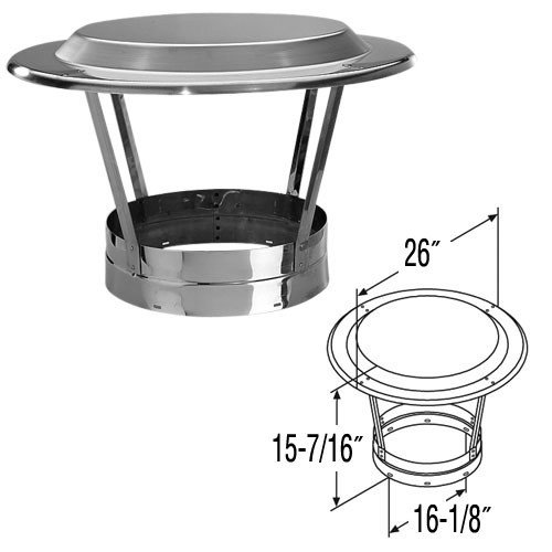 DuraVent 99385 14" Class A Chimney Pipe Economy Chimney Cap