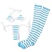 Lingerie for Women Sexy Lingerie Set with Blue White Striped Thigh High Socks Japanese Anime Cosplay Bikini Kawaii Bra Panty Set Girls String Panties