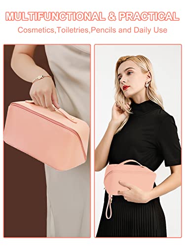 Gojuso Pu Leather Large Capacity Travel Cosmetic Bag With Handle Waterproof Portable Makeup Bag For Women #TOP5