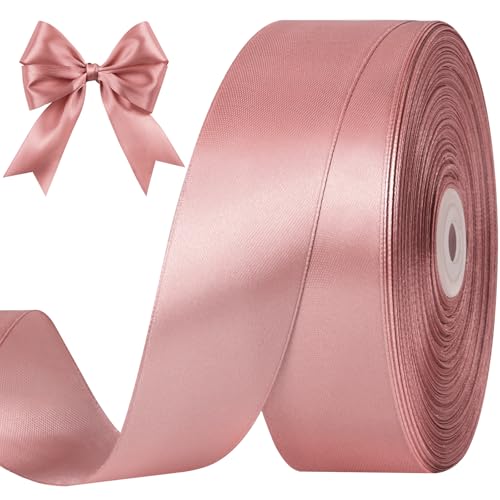 CLUEWR Rose Gold Satin Ribbon 1-1/2 Inches 100 Yards