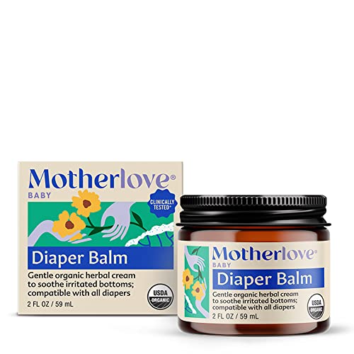Image of Motherlove Diaper Balm (2 oz) Organic Herbal Diaper Rash Cream—Cloth Diaper Safe, Zinc Oxide- & Petroleum-Free