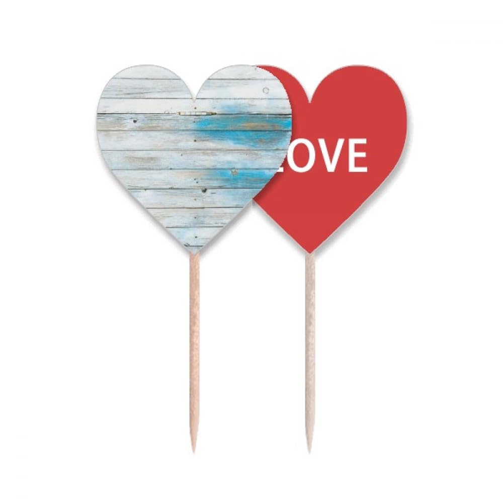 Cure-dents en bois à rayures Love Heart pour cocktail dînatoire et décoration