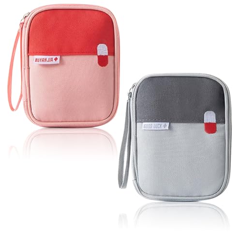 2 Stück Reiseapotheke Tasche, Klein Medikamententasche Reiseapotheke, Mini...