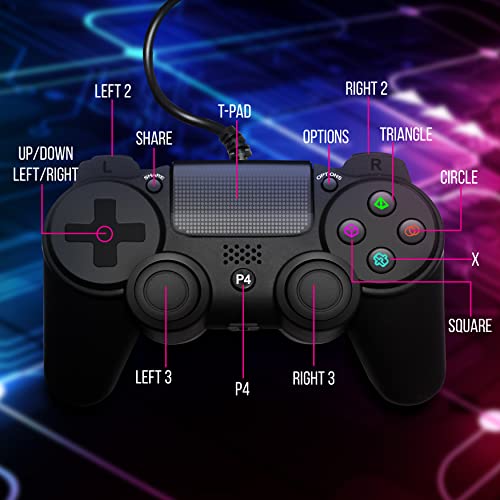 Ps4 Game Console Controller - High-Performance Remote Joystick Controller For Ps4 Ps3 Pc Console - Dual Vibration, Led Lights, Built-In Speaker, 6-Axis Sensor #TOP1