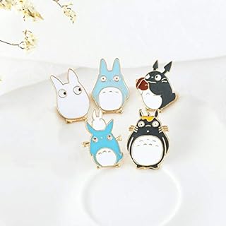 5 Stile Totoro Distintivi Anime Animali dei Cartoni Animati Spille Totoro Famiglia Spille in Metallo Giacche Spilla da Bavero Zaino Bottone Gioielli Regalo per Bambini