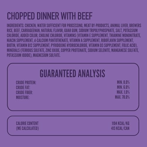Image of A Strong Heart Wet Dog Food, Chopped Beef Dinner - Real Beef & Chicken, Complete & Balanced for All Life Stages, Made in USA by Simmons Pet Food - 13.2 oz Cans, Pack of 12