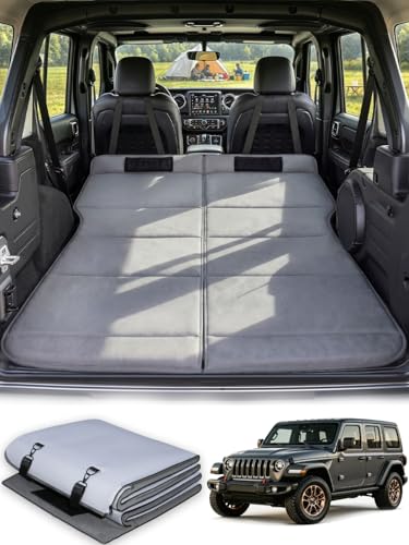 SXMMXS Car Camping Mattress for Jeep Wrangler No Inflation Needed Foldable Foam Trunk Bed SUV Air Mattress Alternative for Travel Sleeping Ideal for Camping Essentials and Road Trips Gifts