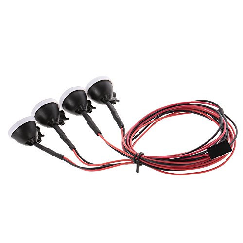 OWSOO 4 pcs RC Car Multi-Função Rodada Luz LED com Abajur para 1/10 RC Crawler Carro REDCAT Axial SC