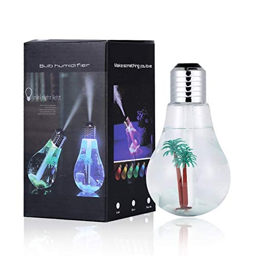 Yorten 400ml Colorful USB LED Night Light Bulb Mini Humidifier Micro Spray Hydrating Desktop Cool Mist Maker Sprayer Automatic Shut-Off Air Purifier for Home, Office, Bedroom 2