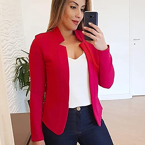 Womens Cropped Jackets Lightweight Long Sleeve Blazers Casual Open Front Cardigan Jackets Slim Work Office Blazers2