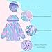 OlyPegic Girls Rain Jacket Waterproof Hooded Fleece Lined Lightweight Windbreaker Kids Outdoor Jackets Windproof Raincoats for Toddler Mermaid 4-9T