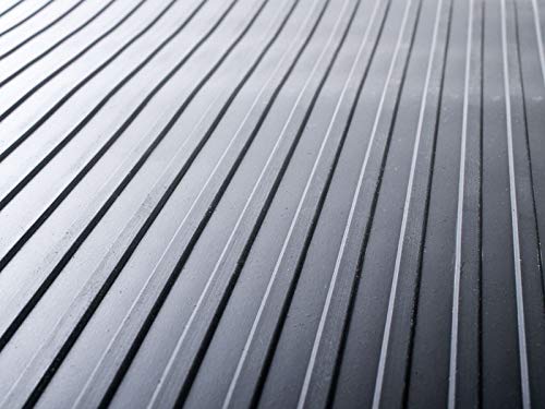 Tapis Caoutchouc strié 1,20x10m gris