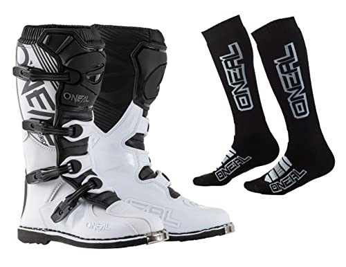 Best Mx Boots Under 300: Top Picks for Riders 12 O'NEAL Element Boots with Pro MX Socks Combo (White, 11)